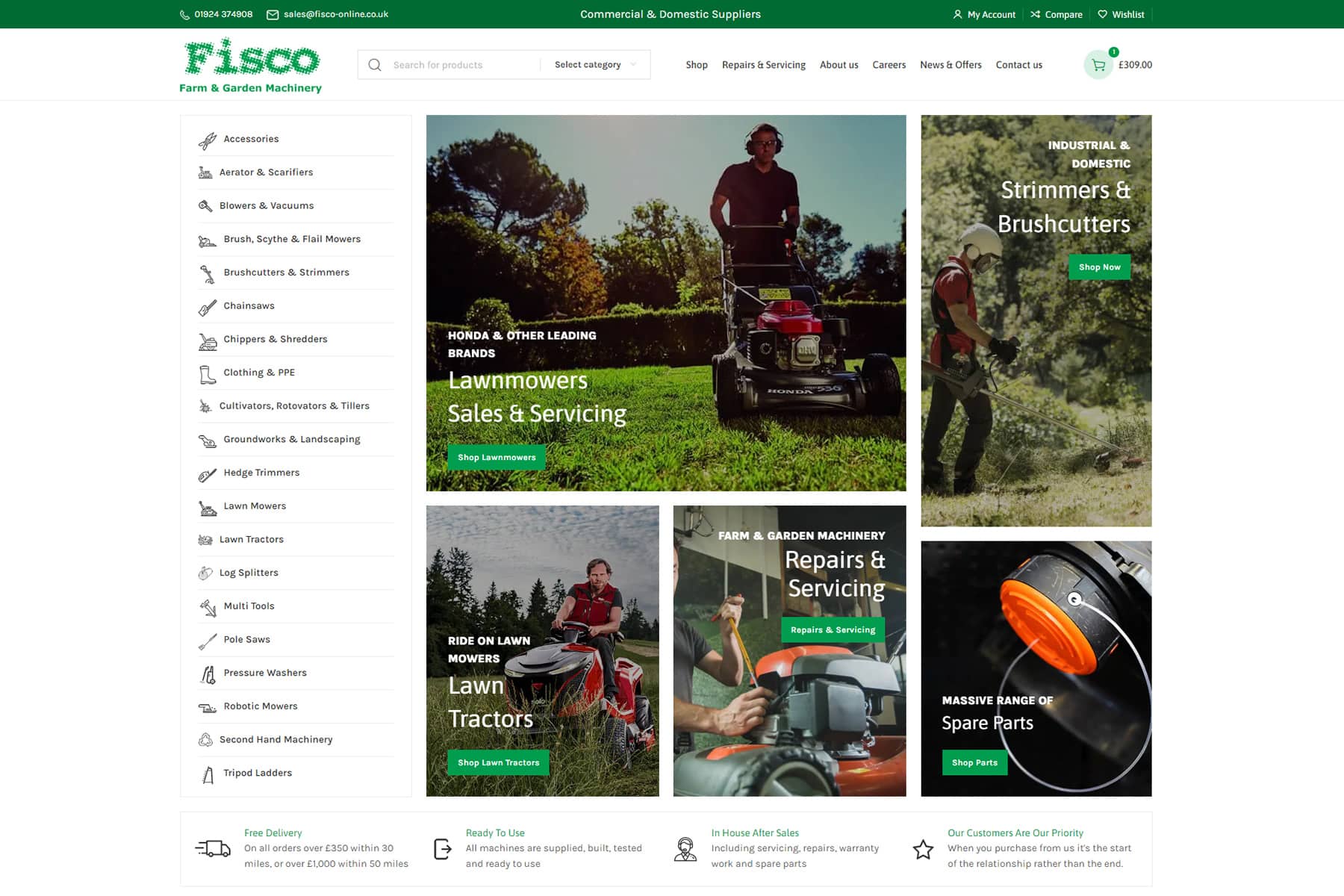 Fisco Farm & Garden Machinery ecommerce website design